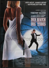 3p0303 LIVING DAYLIGHTS German 1987 image of Dalton as James Bond 007 & sexy Maryam d'Abo w/gun!