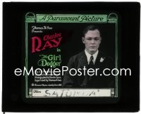 3p1629 GIRL DODGER glass slide 1919 college student Charles Ray & his best friend love same girl!