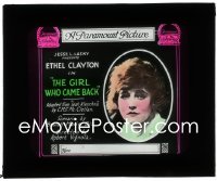 3p1630 GIRL WHO CAME BACK glass slide 1918 head & shoulders portrait of somber Ethel Clayton!