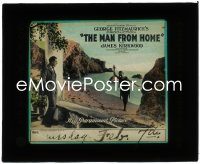 3p1642 MAN FROM HOME glass slide 1922 James Kirkwood stares at Anna Q. Nilsson walking on beach!