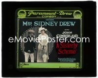 3p1656 SISTERLY SCHEME glass slide 1919 Mrs. Sidney Drew, she married to famous acting family, rare!