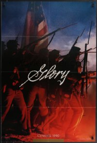 3p0752 GLORY teaser 1sh 1989 Morgan Freeman, Matthew Broderick, Denzel Washington, Civil War!