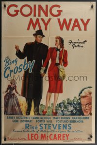 3p0755 GOING MY WAY 1sh 1944 Bing Crosby, Stevens & Barry Fitzgerald in Leo McCarey's classic!