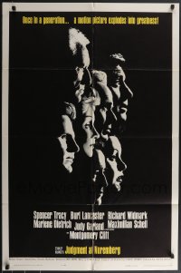 3p0787 JUDGMENT AT NUREMBERG 1sh 1961 Spencer Tracy, Judy Garland, Lancaster, Dietrich, Schell!