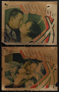 3p1569 DOCTOR X 2 LCs 1932 sexy Fay Wray in both, Atwill, serial killer eats his victims, ultra rare!