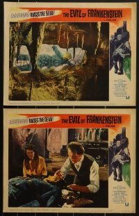 3p1570 EVIL OF FRANKENSTEIN 2 LCs 1964 Peter Cushing, Hammer, some wonderful monster images!