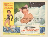 3p1181 FRENCH LINE 2D LC #8 1954 Howard Hughes, c/u of sexy Jane Russell naked in bubble bath!