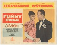 3p1184 FUNNY FACE LC #4 1957 best close up of elegant Audrey Hepburn & Fred Astaire in tuxedo!