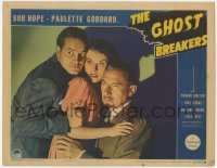 3p1191 GHOST BREAKERS LC 1940 best portrait of scared sexy Paulette Goddard, Bob Hope & Paul Lukas!