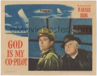 3p1194 GOD IS MY CO-PILOT LC 1945 close up of Dennis Morgan, who flew by faith and fury & Alan Hale!