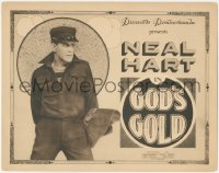 3p1033 GOD'S GOLD TC 1921 great close image of sailor Neal Hart, ultra rare!