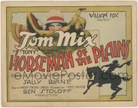 3p1040 HORSEMAN OF THE PLAINS TC 1928 silhouette art of cowboy Tom Mix + Sally Blane, ultra rare!