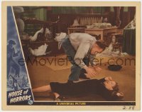 3p1208 HOUSE OF HORRORS LC 1946 Rondo Hatton as The Creeper standing over scared Virginia Gray!