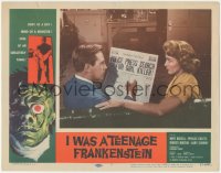 3p1215 I WAS A TEENAGE FRANKENSTEIN LC #1 1957 Whit Bissell shows Phyllis Coates shocking headline!