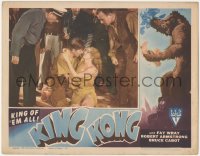 3p1230 KING KONG LC R1946 Robert Armstrong looks at Bruce Cabot holding beautiful Fay Wray!