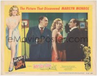 3p1240 LOVE HAPPY LC #4 R1953 great image of Groucho standing by sexiest young Marilyn Monroe!