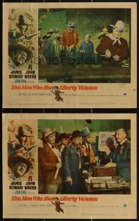 3p1577 MAN WHO SHOT LIBERTY VALANCE 2 LCs 1962 John Wayne, Van Cleef, Martin, Devine, O'Brien!