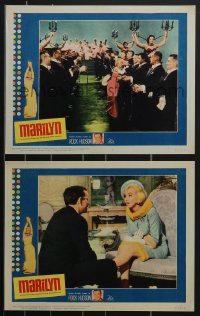 3p1578 MARILYN 2 LCs 1963 great images of young Monroe, plus inset Rock Hudson too!