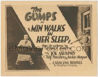 3p1055 MIN WALKS IN HER SLEEP TC 1926 Joe Murphy, from Sidney Smith's cartoon Andy Gump, ultra rare!