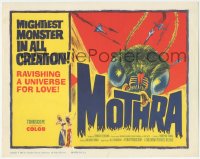 3p1060 MOTHRA TC 1962 Mosura, Toho, Ishiro Honda, ravishing a universe for love, cool monster art!