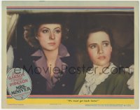 3p1257 MRS. MINIVER LC 1942 close up of Greer Garson & Teresa Wright, directed by William Wyler!