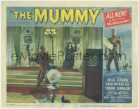 3p1258 MUMMY LC #3 1959 Christopher Lee as the monster carrying George Pastell to Yvonne Furneaux!