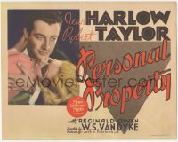 3p1066 PERSONAL PROPERTY TC 1937 beautiful American widow Jean Harlow in London meets Robert Taylor!