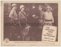 3p1272 PHANTOM chapter 3 LC 1943 Tom Tyler in costume by German Shepherd dog & men, incredibly rare!