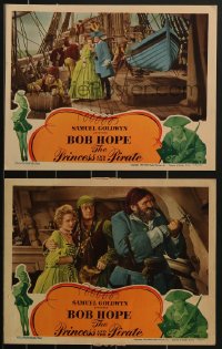 3p1582 PRINCESS & THE PIRATE 2 LCs 1944 images of Bob Hope & sexy Virginia Mayo, Victor McLaglen!