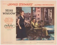 3p1284 REAR WINDOW LC #6 1954 Alfred Hitchcock, great image of Grace Kelly & James Stewart w/lens!