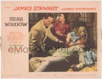 3p1283 REAR WINDOW LC #8 1954 Hitchcock, Corey, Ritter & Grace Kelly comfort fallen James Stewart!