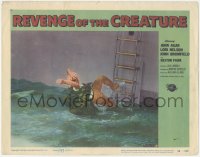 3p1289 REVENGE OF THE CREATURE LC #5 1955 monster pulls man off tank ladder at Marineland!