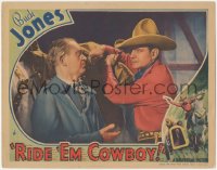 3p1290 RIDE 'EM COWBOY LC 1936 Buck Jones by his horse + border art of him by race car, very rare!