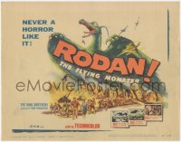 3p1078 RODAN TC 1957 Ishiro Honda's Sora no Daikaiju Radon, art of The Flying Monster over Fukuoka!