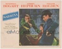 3p1299 SABRINA LC #5 1954 Audrey Hepburn between William Holden & Humphrey Bogart in convertible!