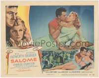 3p1300 SALOME LC #8 1953 best romantic close up of beautiful Rita Hayworth & Stewart Granger!