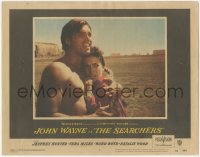 3p1303 SEARCHERS LC #1 1956 John Ford classic, c/u of barechested Jeff Hunter & scared Natalie Wood!