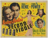 3p1079 SECOND FIDDLE TC 1939 ice skater Sonja Henie, Tyrone Power, Rudy Vallee, Irving Berlin