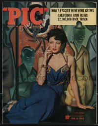 3p0426 PIC magazine January 6, 1942 great cover portrait of sexy Gene Tierney in Shanghai Gesture!