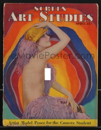 3p0432 SCREEN ART STUDIES magazine April 1930 full-page nudes, Model Poses for the Camera Student!