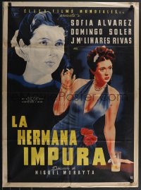 3p0247 LA HERMANA IMPURA Mexican poster 1948 Miguel Morayta's The Impure Sister, sexy & different!