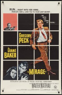 3p0817 MIRAGE 1sh 1965 Gregory Peck, Diane Baker, linked by a secret neither one knows!