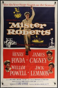 3p0819 MISTER ROBERTS 1sh 1955 Henry Fonda, James Cagney, William Powell, Lemmon, John Ford!