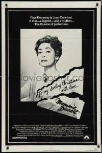 3p0821 MOMMIE DEAREST 1sh 1981 great portrait of Faye Dunaway as legendary actress Joan Crawford!