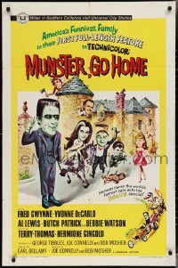 3p0824 MUNSTER GO HOME 1sh 1966 Fred Gwynne, Yvonne De Carlo, Al Lewis, feature film from TV show!