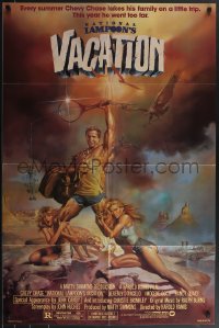 3p0829 NATIONAL LAMPOON'S VACATION studio style 1sh 1983 Chevy Chase and cast by Boris Vallejo!