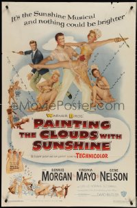 3p0842 PAINTING THE CLOUDS WITH SUNSHINE 1sh 1951 Dennis Morgan, sexy Virginia Mayo, Gene Nelson