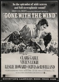 3p1592 GONE WITH THE WIND pressbook R1968 Terpning art of Gable carrying Leigh over burning Atlanta!