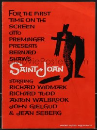 3p0087 SAINT JOAN pressbook 1957 Jean Seberg, Otto Preminger, tons of Saul Bass art throughout!