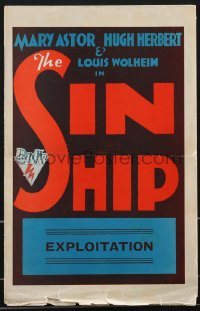 3p0091 SIN SHIP English pressbook 1931 Louis Wolheim, Mary Astor, Hugh Herbert, ultra rare!